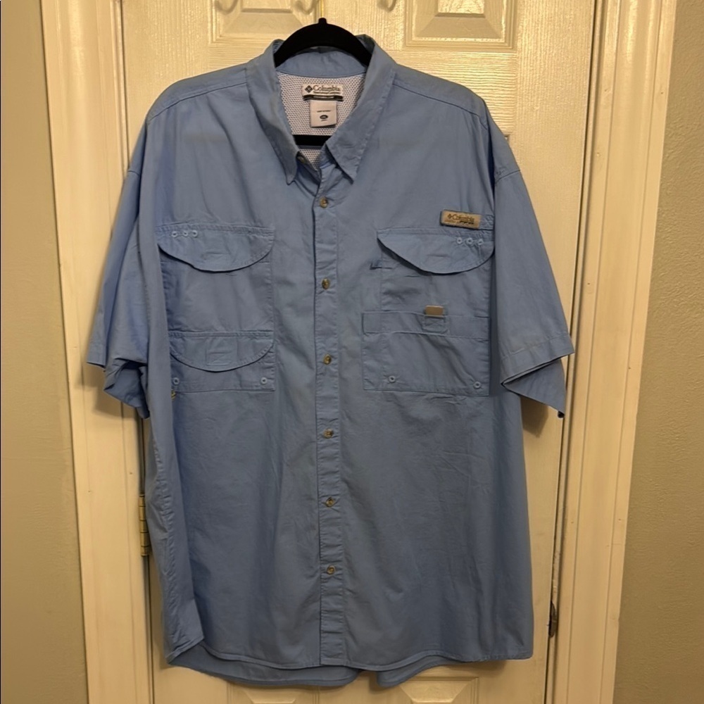 Columbia Blue Casual Button Down Shirt #278